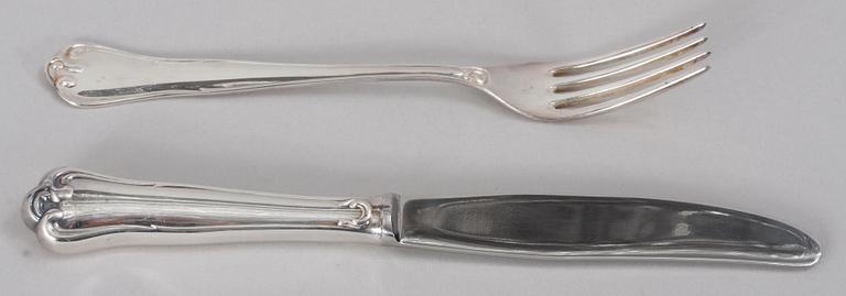 SMÖRGÅSBESTICK, 14 st, silver, Mema 1970-tal.