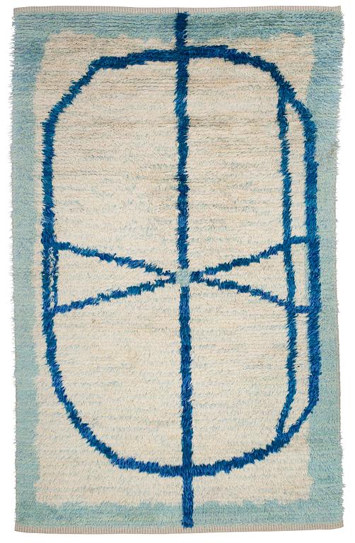 RUG. Knotted pile. 208,5 x 129,5 cm. Sweden around the 1950's-60's.