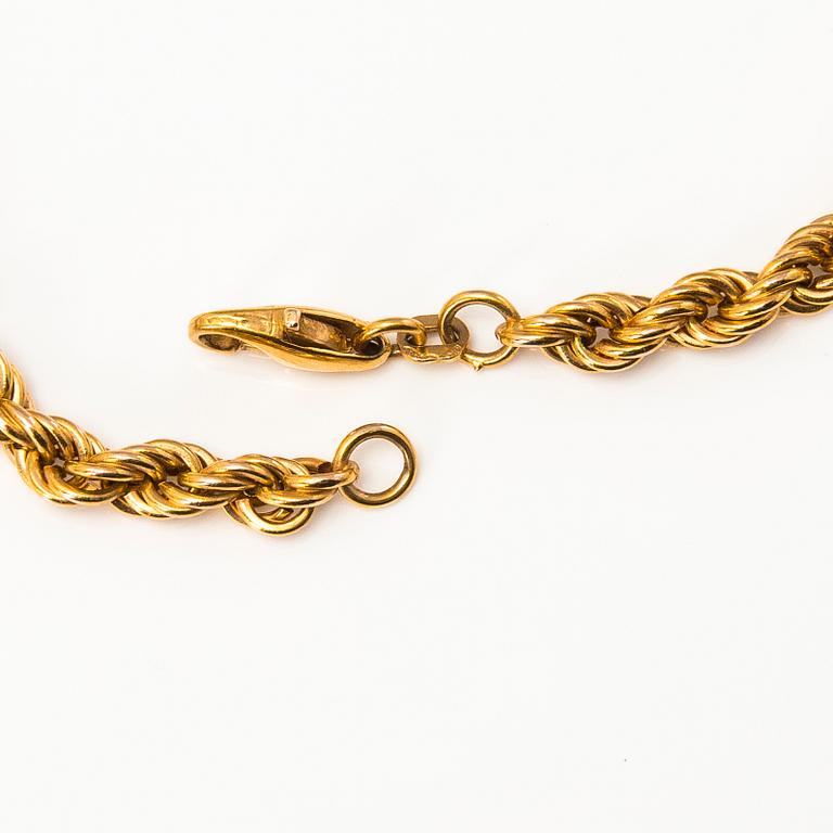 A 14K gold necklace.