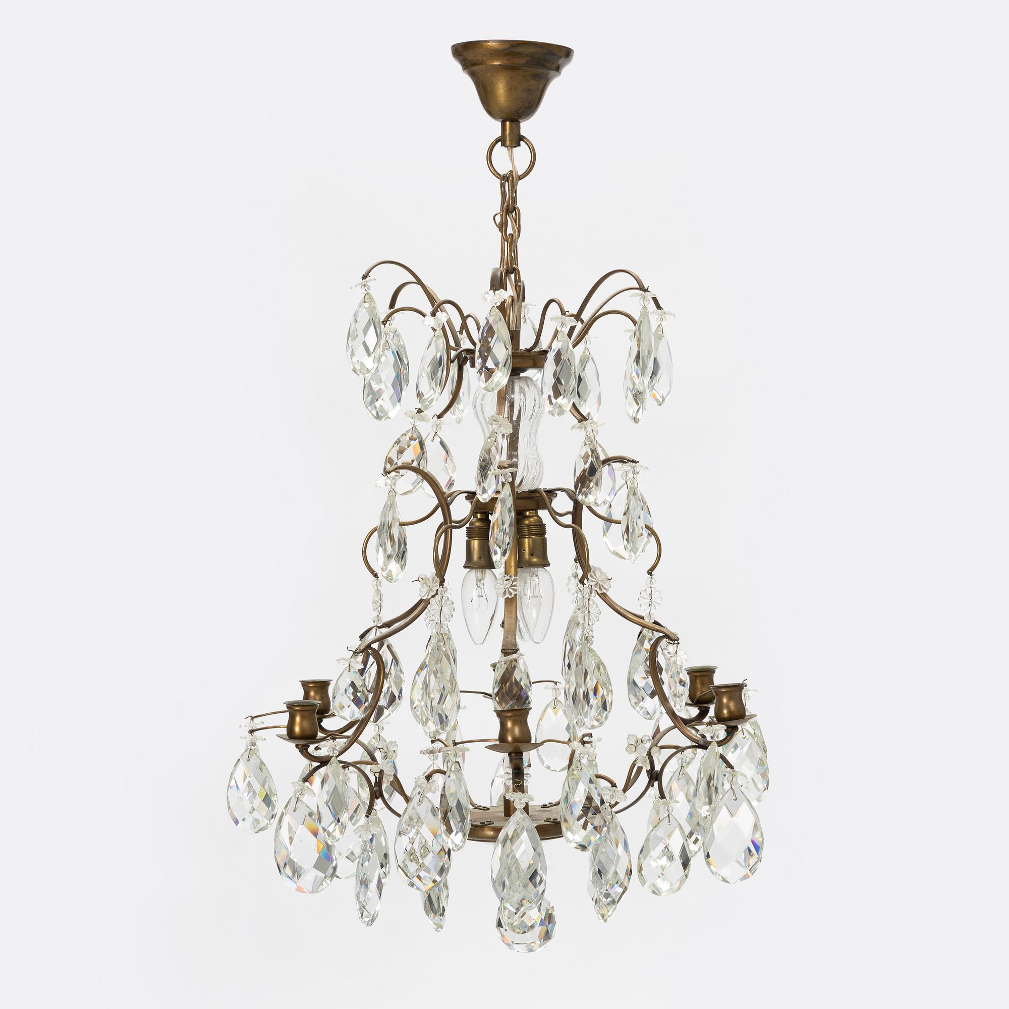 A Rococo style chandelier, first half of the 20th Century.