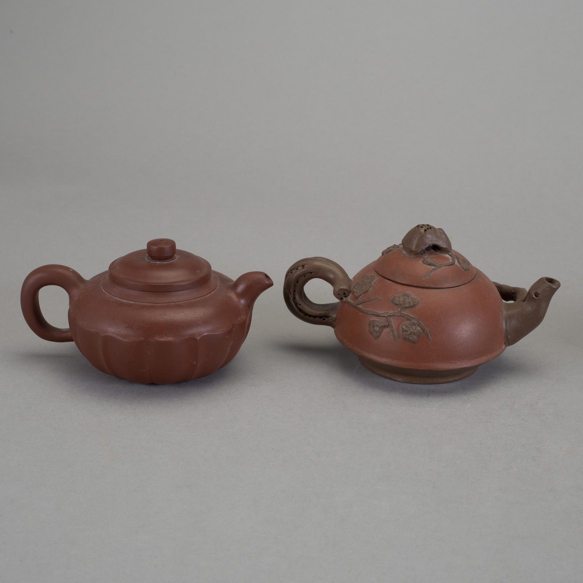 TEKANNOR, 4 st, Yixing-gods, Kina, 1900-tal.