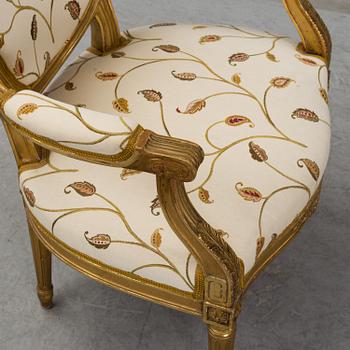 A second half of the 20th century Gustavian style armchair.