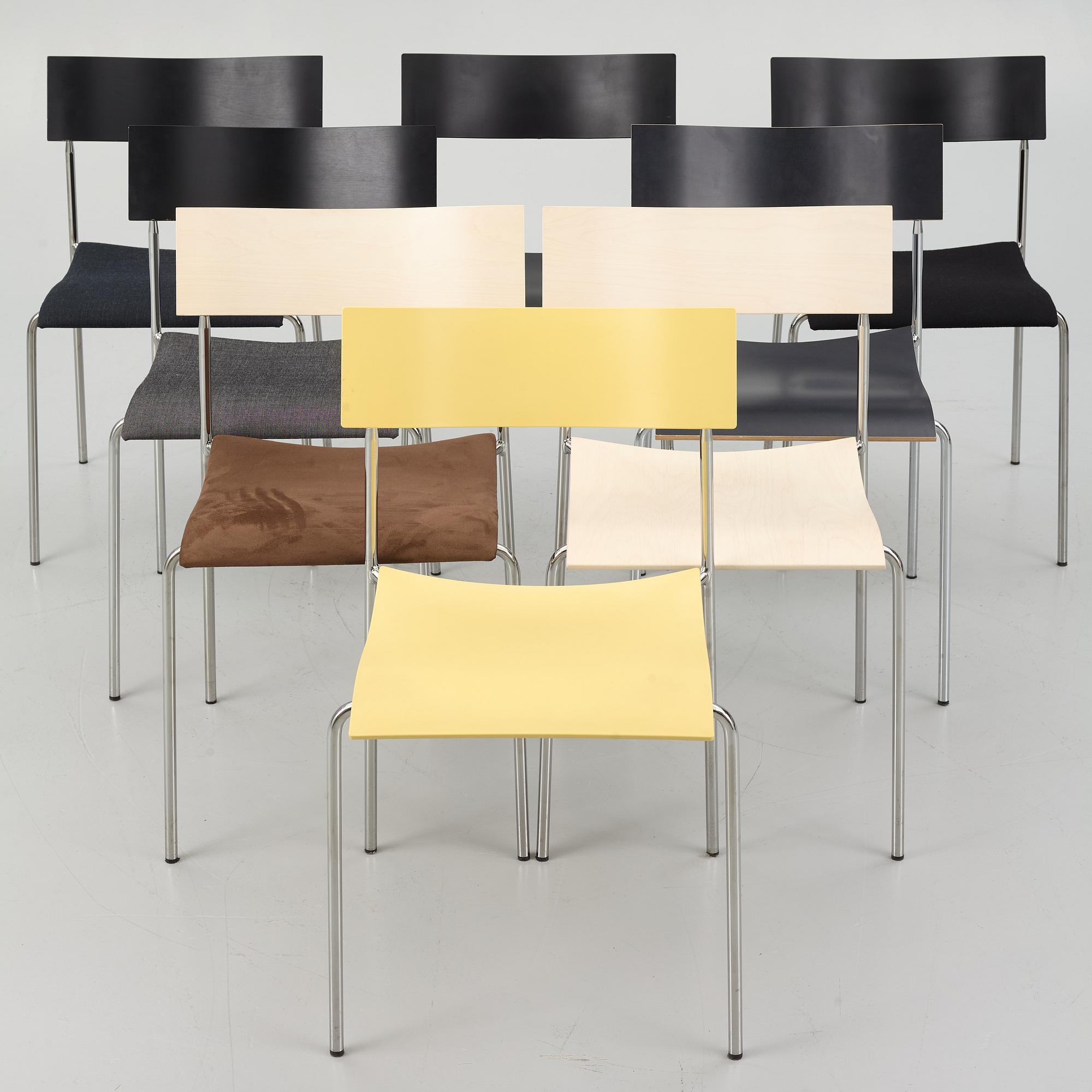 Johannes Foersom & Peter Hiort-Lorenzen, a set of eight 'Campus' chairs, Lammhults, after 1992.