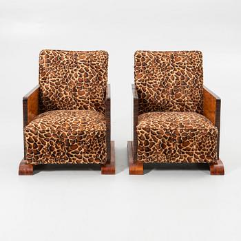 Armchairs, a pair, Art Deco style, 20th century.
