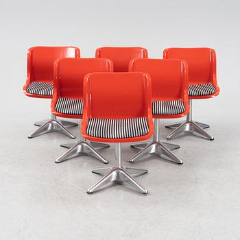 A set of six swivel chairs by Yrjö Kukkapuro for Haimi.