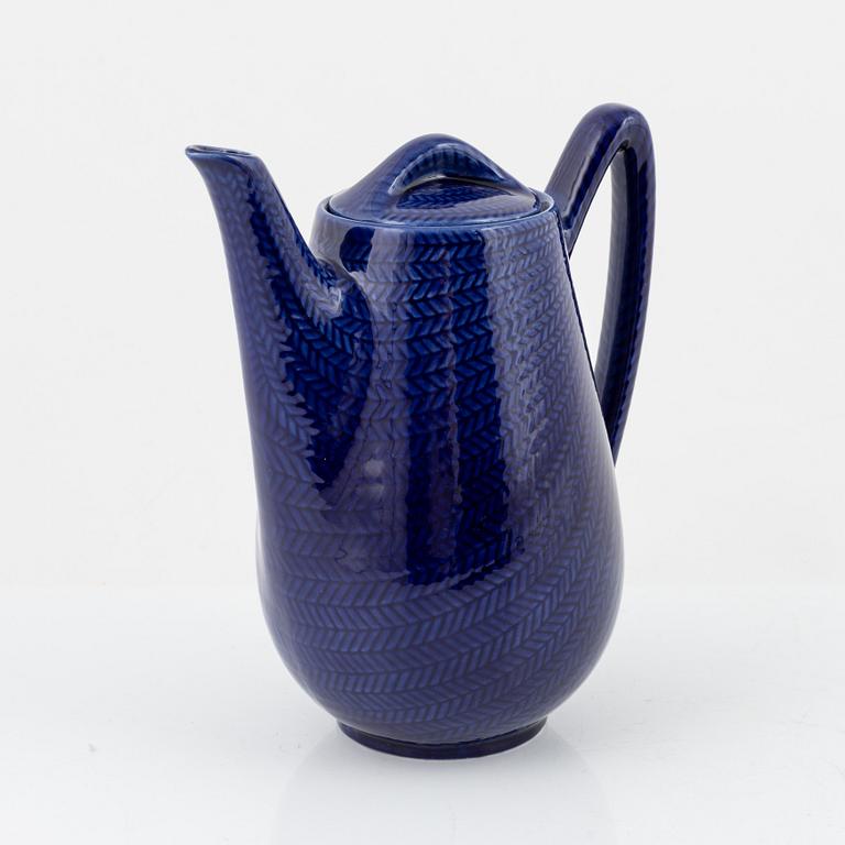 Hertha Bengtson, kaffe-och teservis, flintgods, ca 100 delar, "Blå eld", Rörstrand.