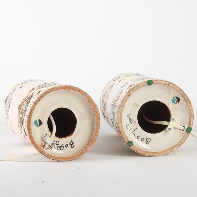 Bordslampor, ett par snarlika, Bitossi för Bergboms, 1900-talets andra hälft.