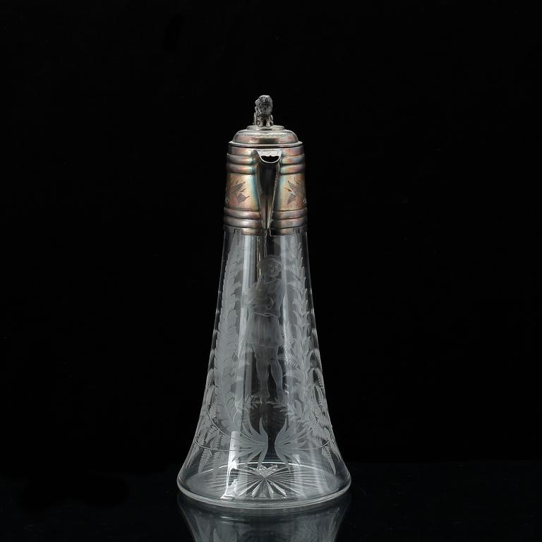 KANNA, glas och nysilver, 1800-talets slut.