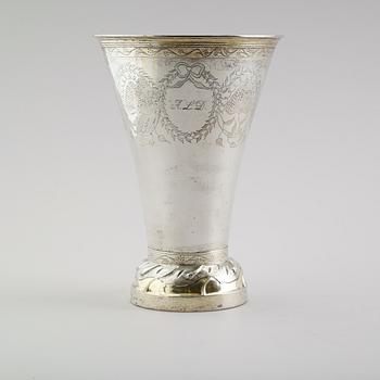 BÄGARE, silver, Johan Petter Ernander, Uppsala 1820. Vikt ca 410 gram.