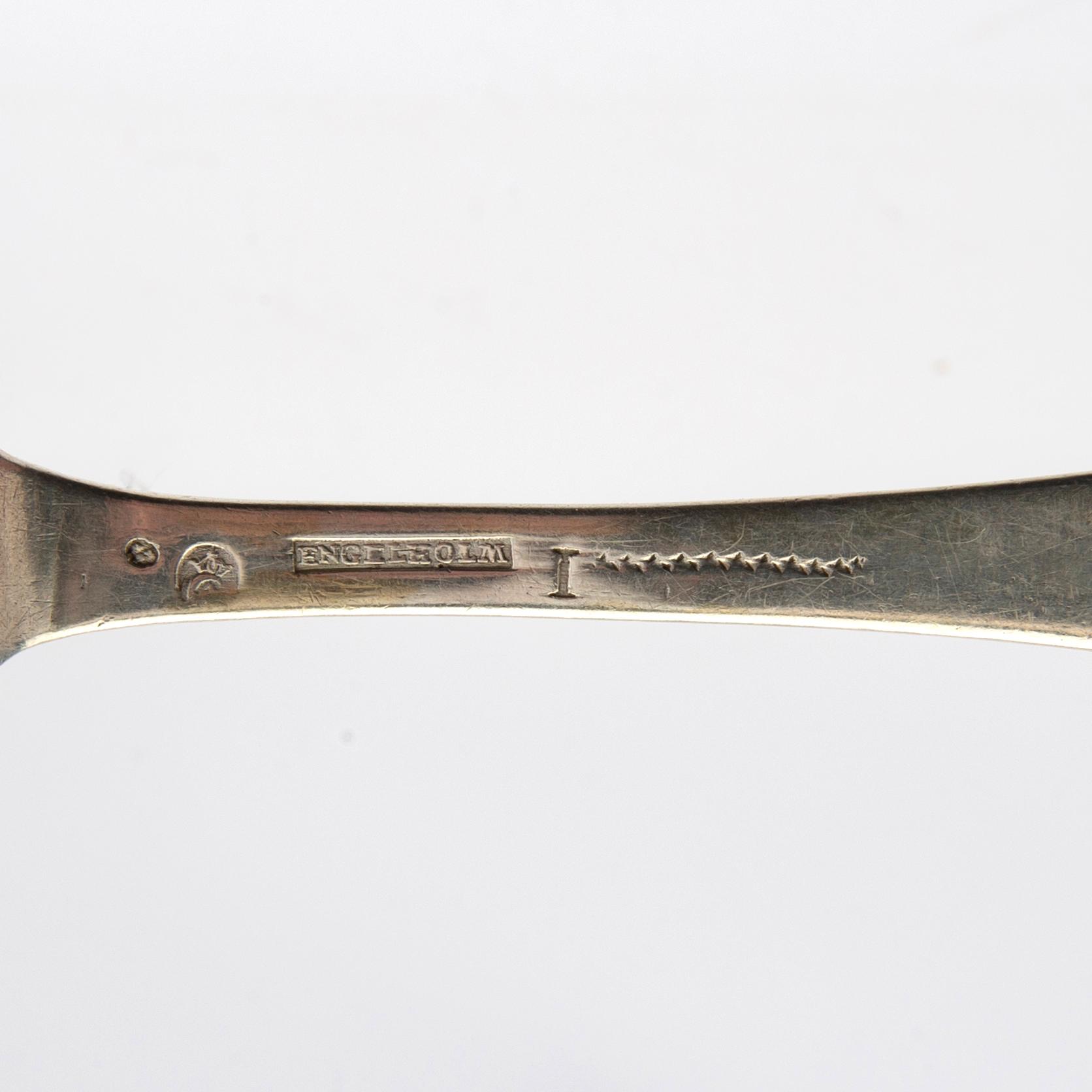 Spoons, two silver, 18th century.