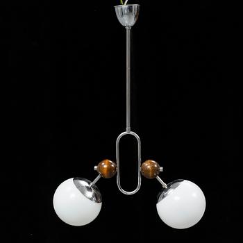 A chromed ceiling light, 1930's.