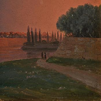 Knud Andreassen Baade, View over Dresden at sunset.