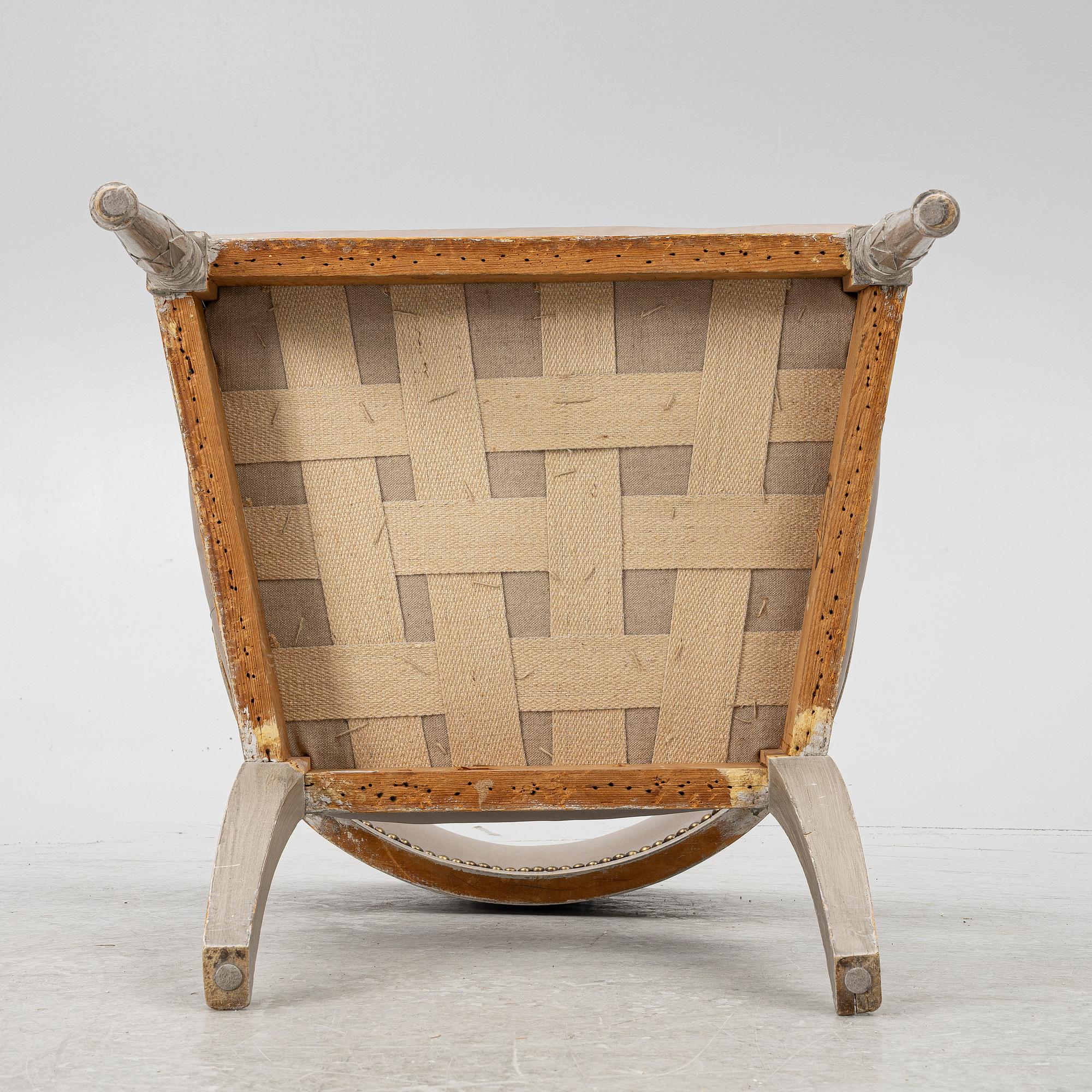A late Gustavian style armchair, early 20th Century.