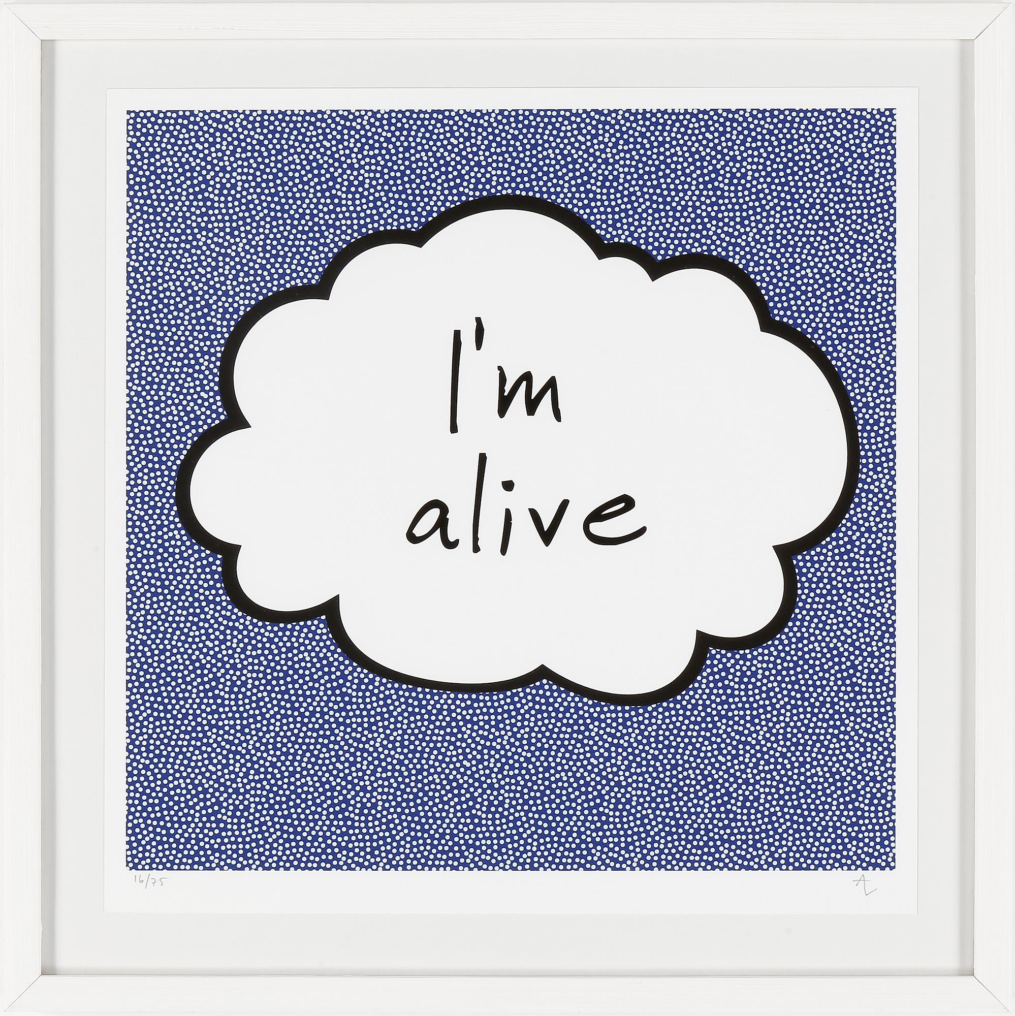 ANDREAS LUNDBERG, färglitografier, 2 st, "I´m alive" och "Jag gör det i morgon",  monogramsignerade.