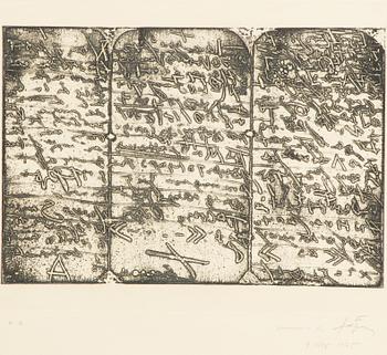 Antoni Tàpies, "Edmond Jabès, Ca suit son cours".