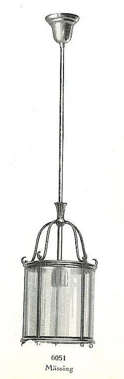 Harald Notini, a pair of ceiling lamps model "6051", Arvid Böhlmarks Lampfabrik, Stockholm, 1920s-30s.