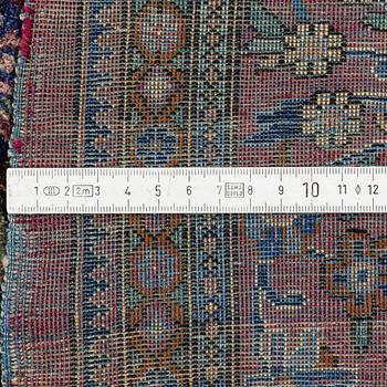 Matta, antik, silke Keshan, ca. 196 x 129 cm.