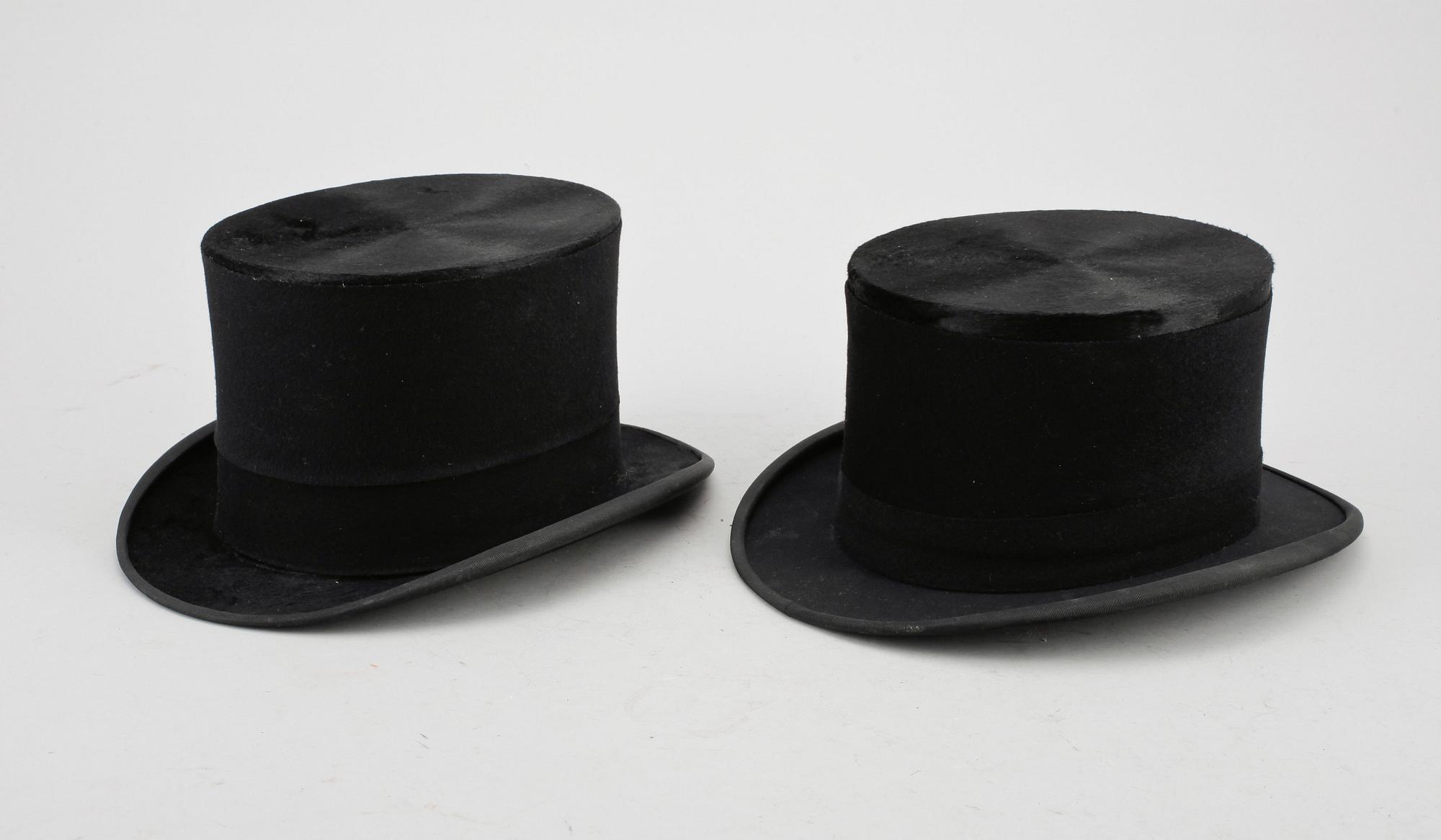 HATTAR, 2 st, samt HATTASK, 1800-/1900-tal.