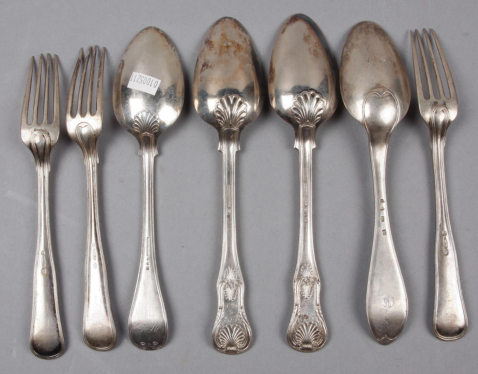DIVERSE BESTICK, 7 st, silver, Danmark, Sverige, bla Arvid Wernström Eksjö1823.