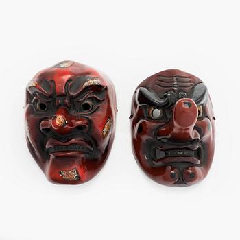 Noo masker, 2 st, Japan, 1900-tal.