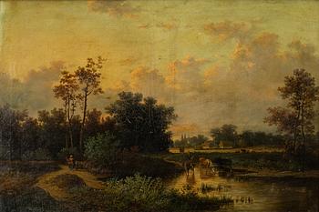Charles Leickert, Landscape with Cows.