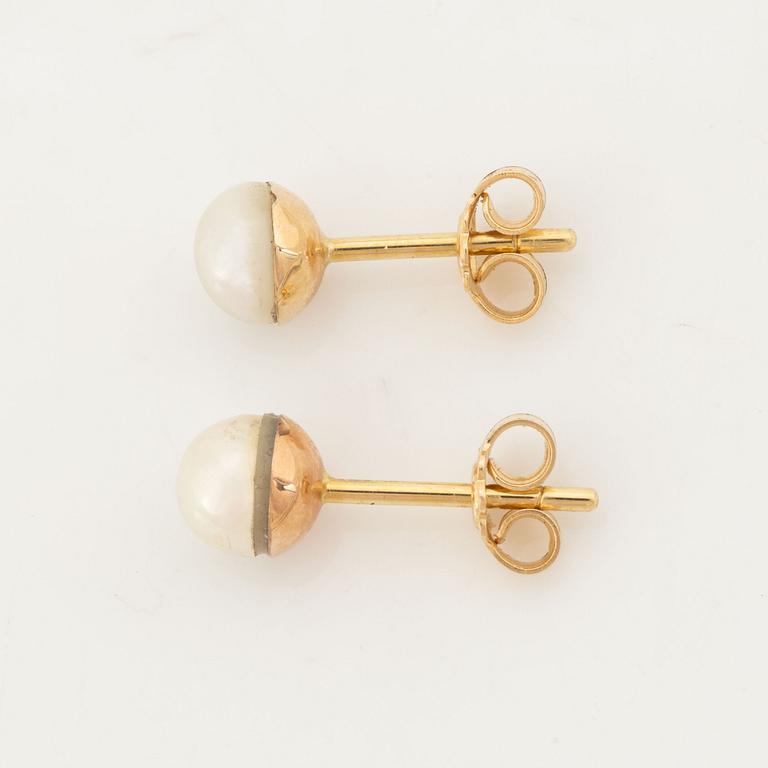 Mabe pearl stud earrings.