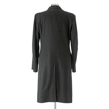 A.W. BAUER, a grey merino wool overcoat.