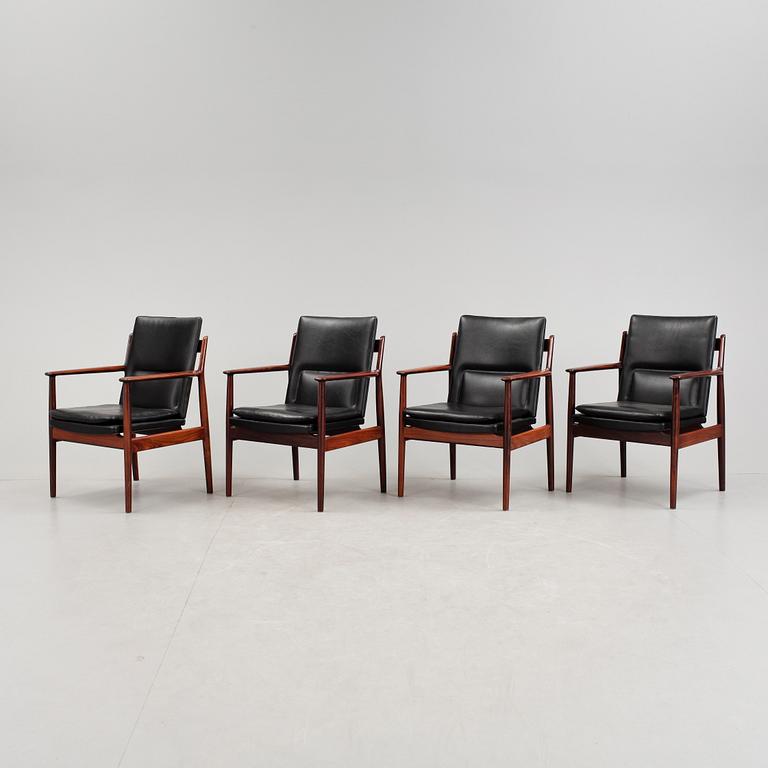 KARMSTOLAR, 4 st, "Modell 431", Arne Vodder, Sibast Furniture, Danmark, 1960-tal.