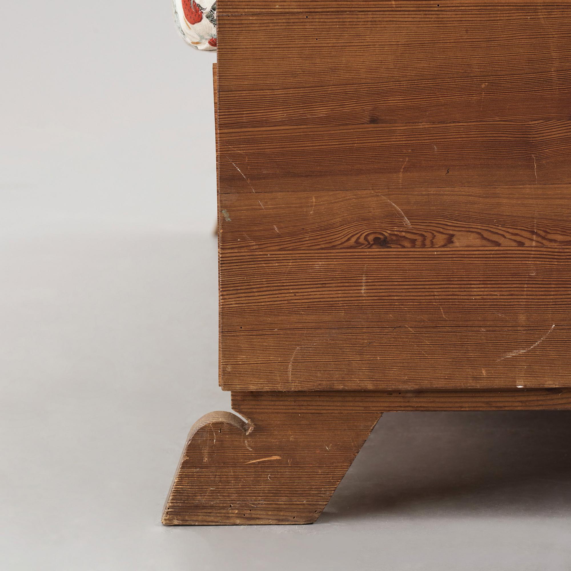 Axel Einar Hjorth, a stained pine sofa "Sport", Nordiska Kompaniet, Sweden 1930's.