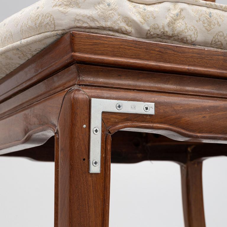 Karmstolar, ett par, samt stolar, 5 st, Kina, 1900-talets slut.