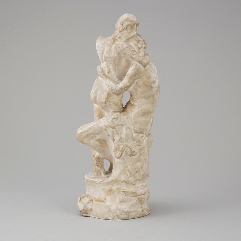 JOHN BÖRJESON, skulptur, gips, "Tröst". Signerad J. Börgeson.