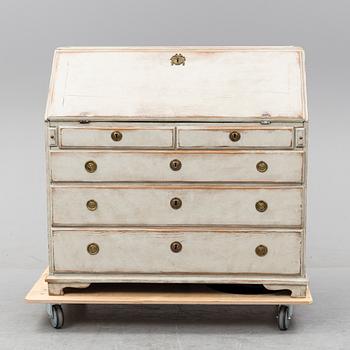 A painted secretaire, 18th Century.