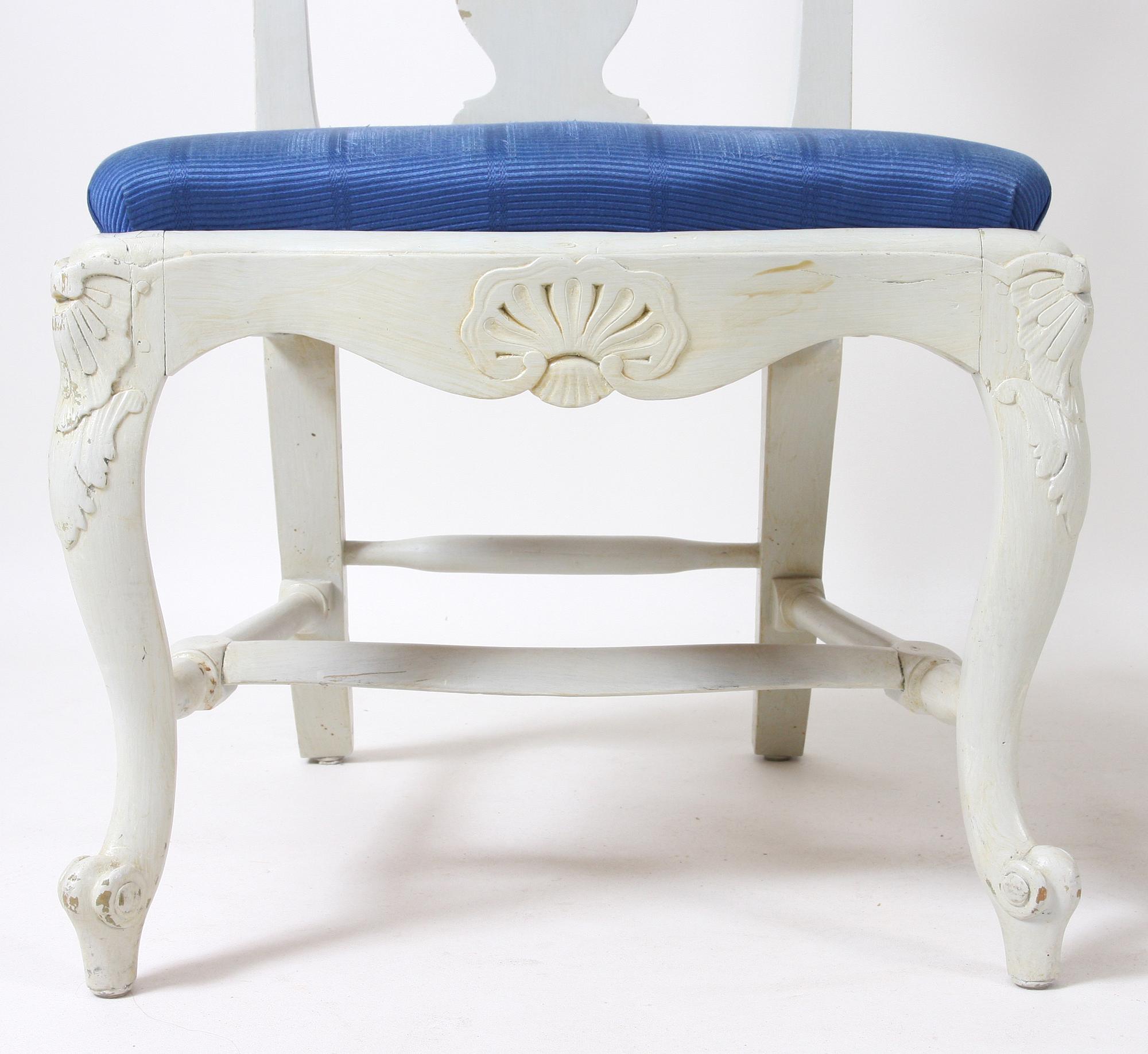 STOLAR, 6 st, senbarock/rokoko, sannolikt Västsverige, 1700-tal.