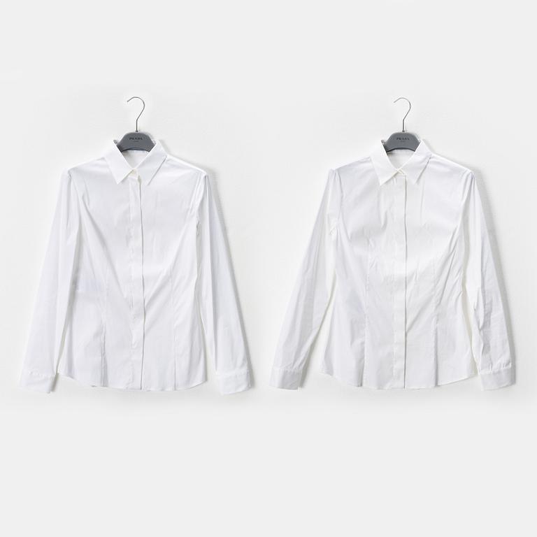 Prada, two white shirts, size 38.