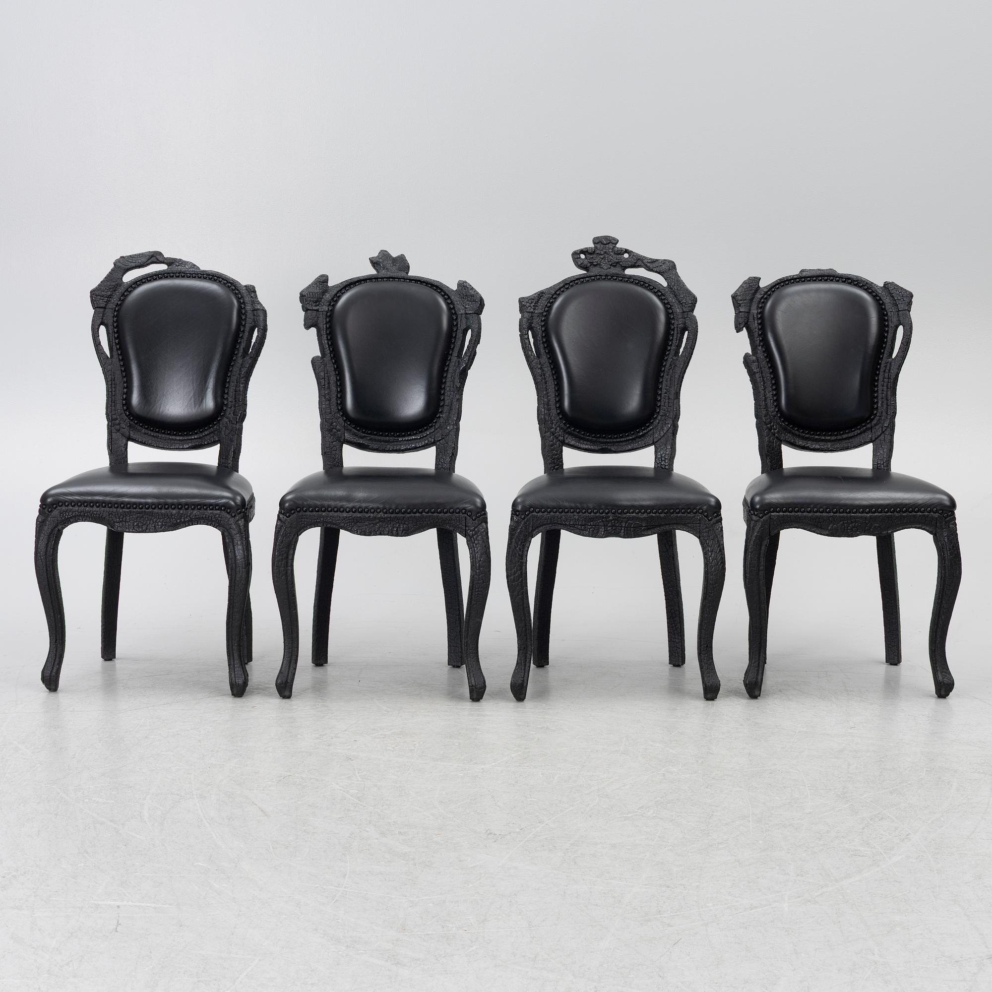 Maarten Baas, chairs 4 pcs, "Smoke Chair", Moooi.