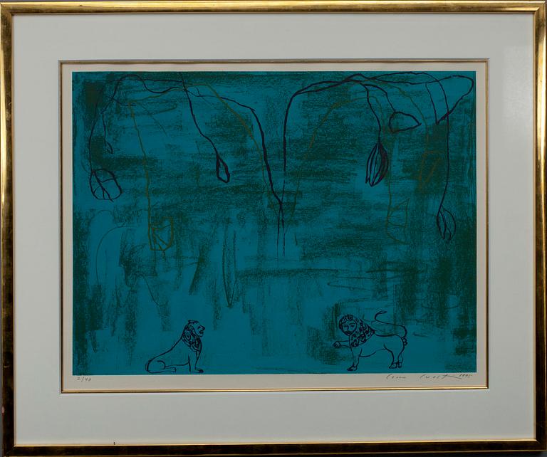 LEENA LUOSTARINEN, färglitografi, numr. 2/40, sign. och dat. 1995.