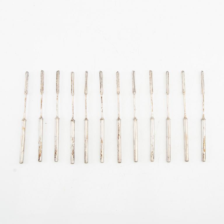 Champagne whisks, 12 pieces, silver.