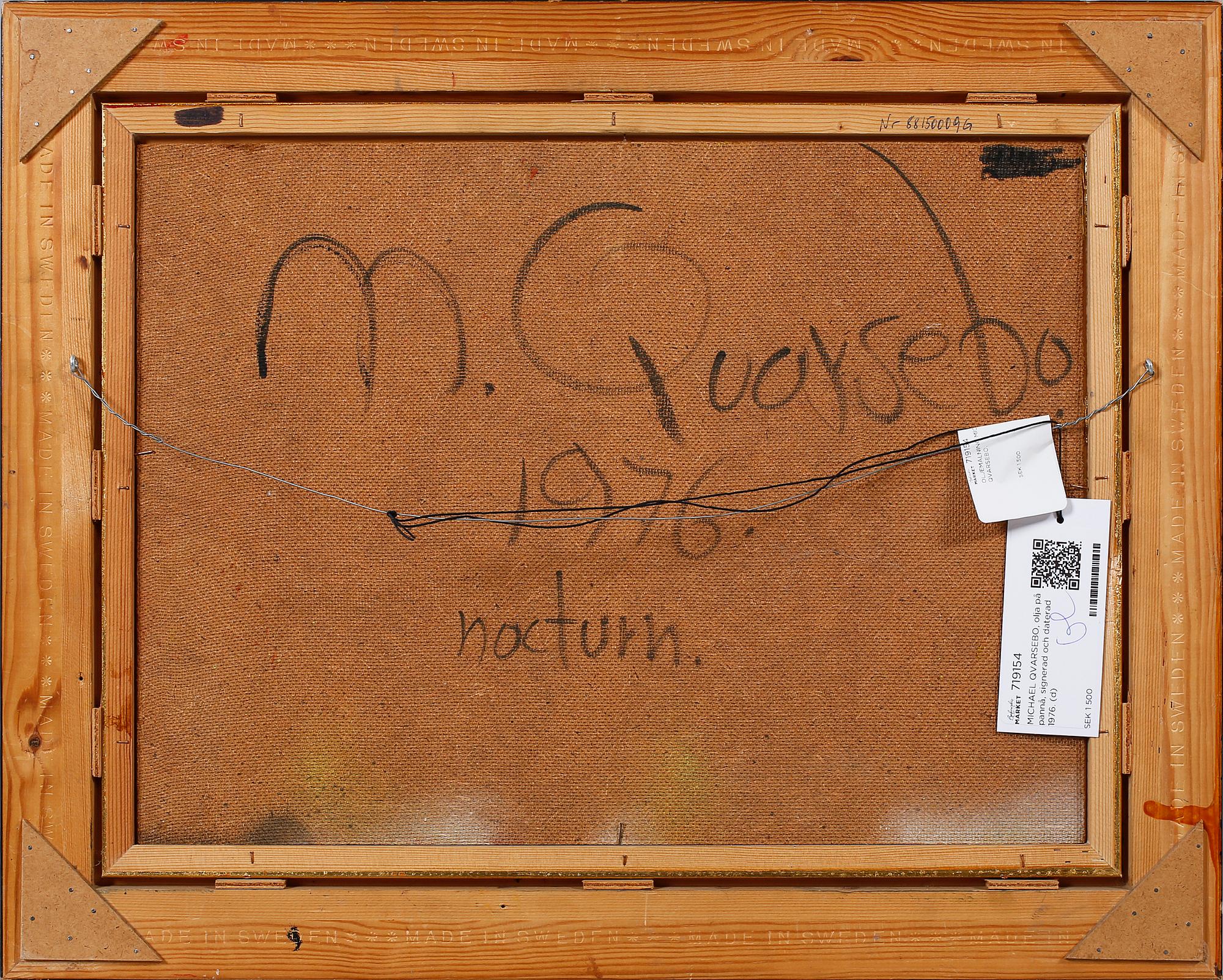 MICHAEL QVARSEBO, olja på pannå, signerad och daterad 1976.