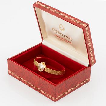 Certina, 18K gold, wristwatch, 17 mm.