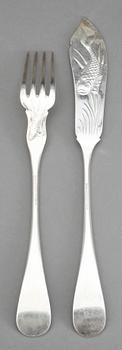 FISKBESTICK, nysilver, 24 st, 1900-talets början.