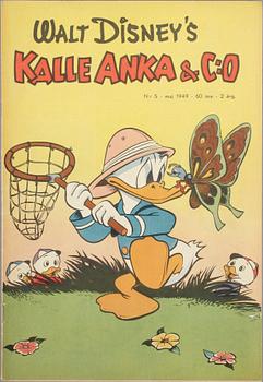 SERIETIDNINGAR, 3 st, bla Kalle Anka & Co, nr 5, 1949.