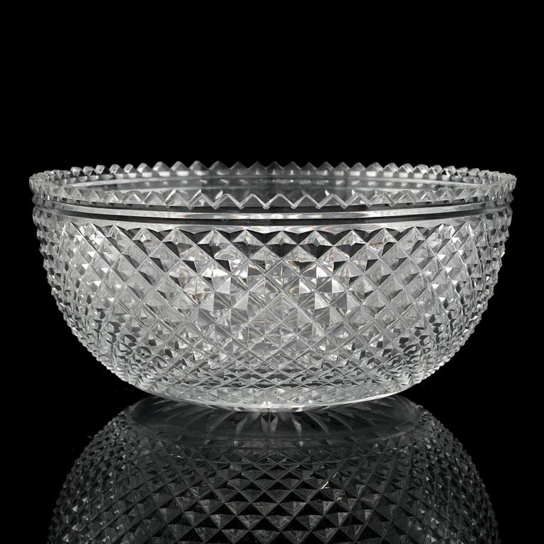 SKÅL, rutslipat glas. Anglo-irisk, 1800-tal, Empire.