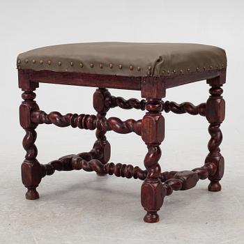 A late-Baroque stool, Sweden, first half of the 18th century.