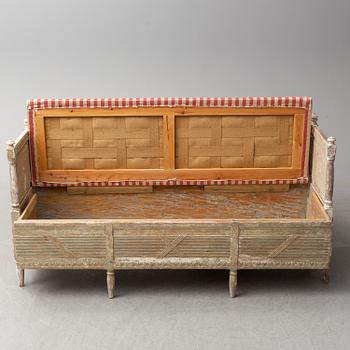 A Gustavian sofa, late 18th Century.