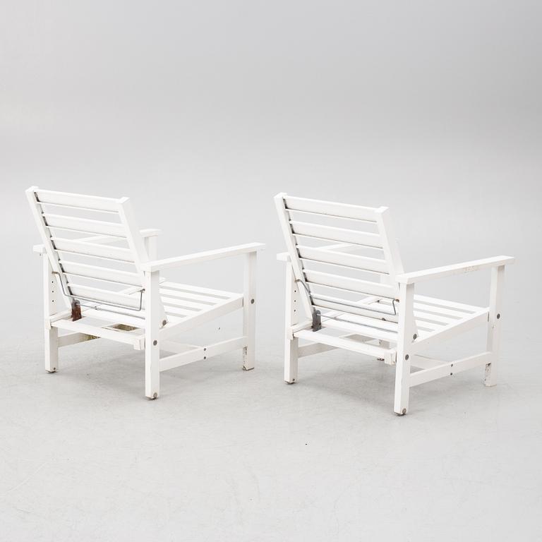 Elsa Stackelberg, däck/solstolar, ett par, Fri Form AB, Edsbruk.