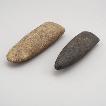Two neolithic stone axes.