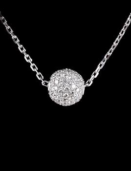 1117. A diamond pendant/ball, tot 1.75 cts.