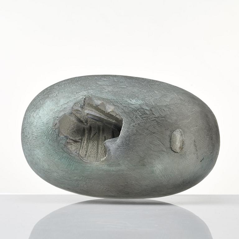 Bertil Vallien, skulptur, vilande huvud, "Resting head", Kosta Boda, unik.