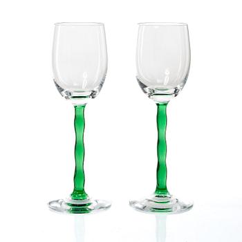 Gunnar Cyrén, twelve 'Nobel' wine glasses, Orrefors.