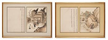 Målningar, två stycken, oidentifierad konstnär, Qingdynastin.